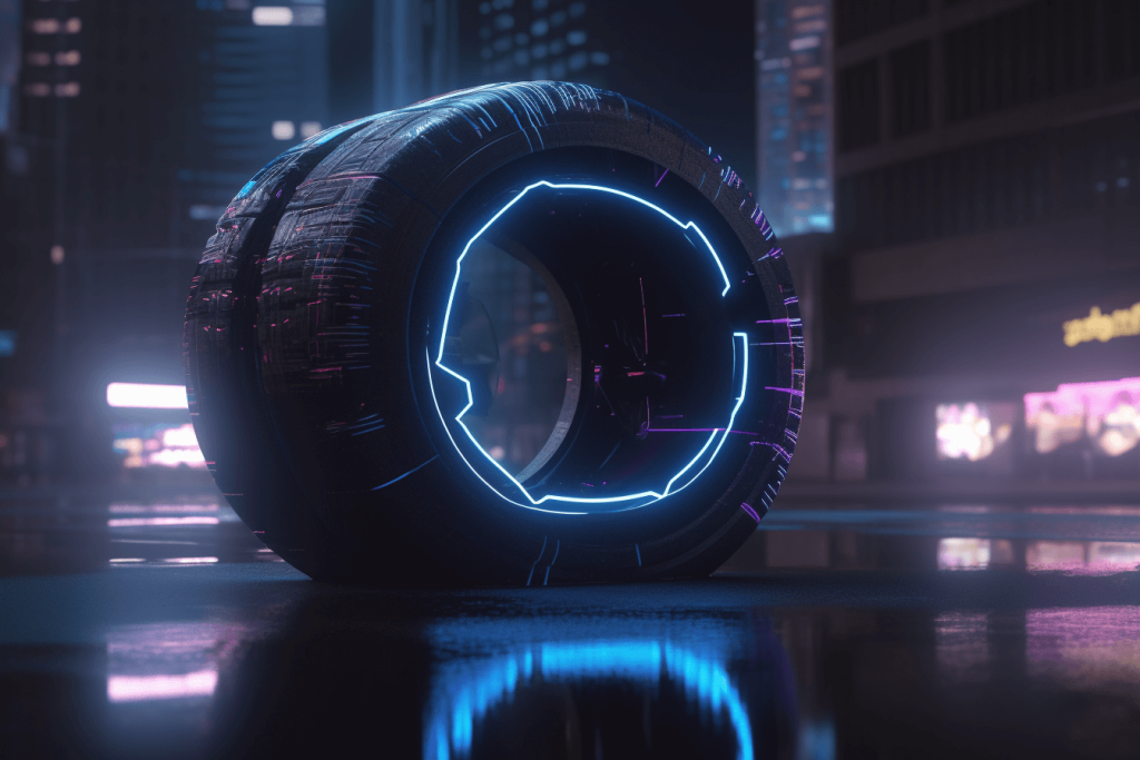 Zesty_design_an_image_featuring_a_futuristic_tire_with_embedded_5d808326-cac5-402f-8a12-b6bf630e1c04