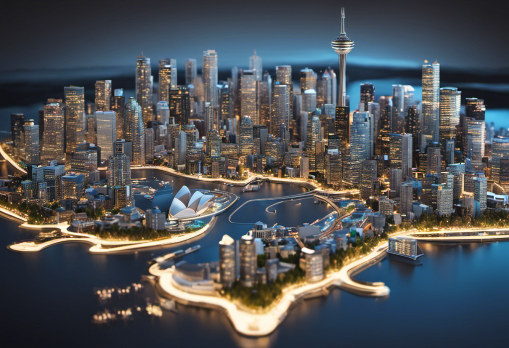 A 3d map of vancouver, spotlighting key business districts