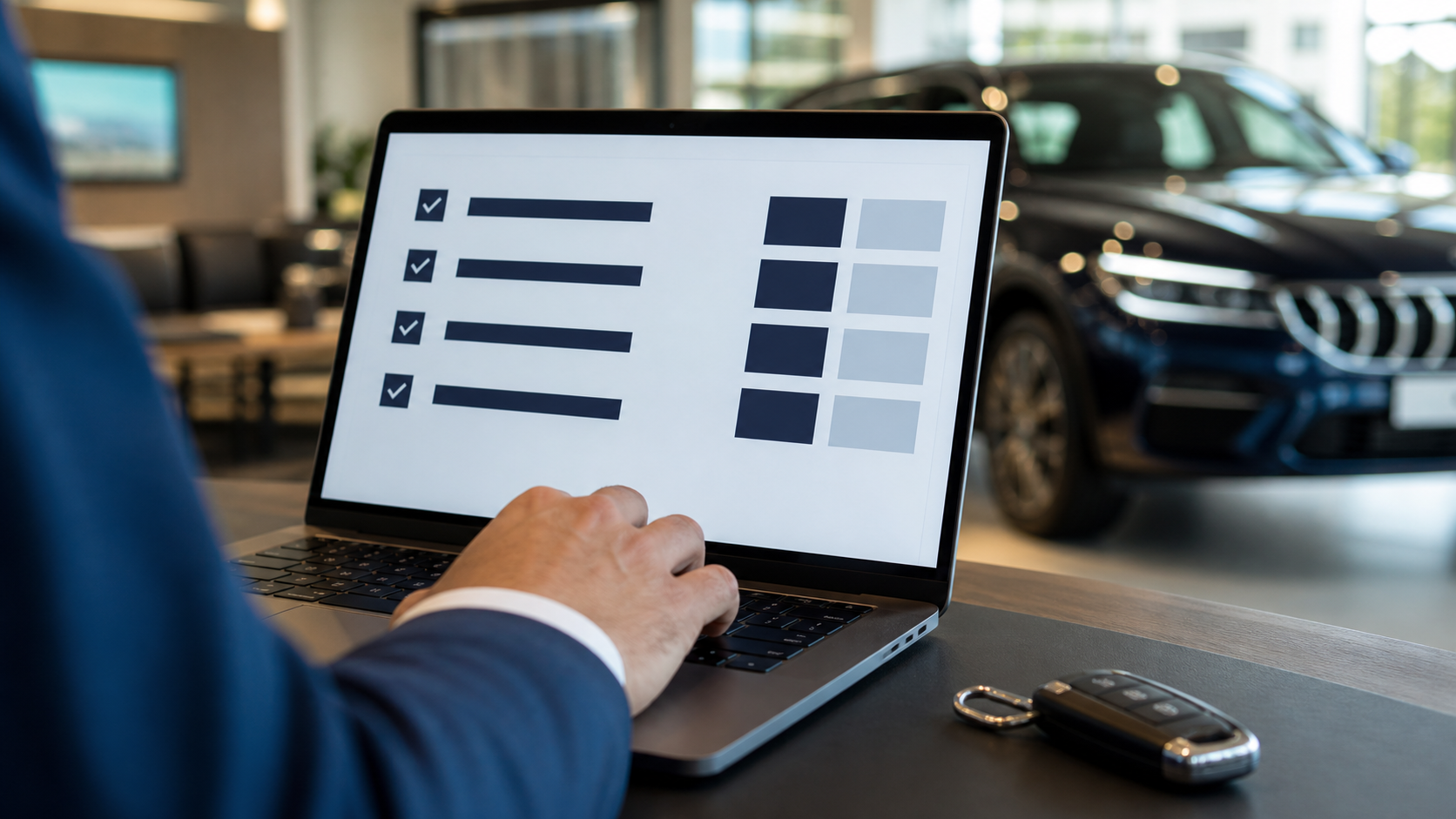 Automotive website specialist reviewing performance optimization checklist